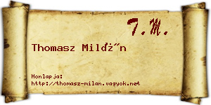 Thomasz Milán névjegykártya